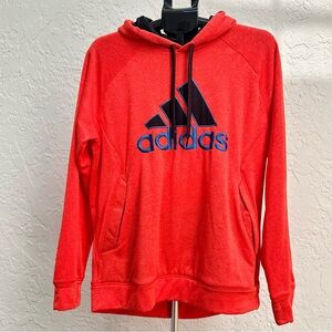 Adidas Men's Bold bright Orange Hoodie with Black Logo